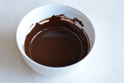 Melted chocolate in a bowl